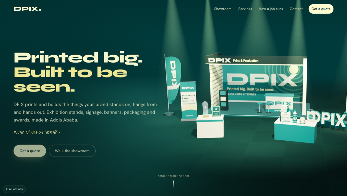 Option 2 preview: a 3D showroom of branded products